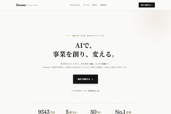 Swoooの公式HPキャプチャ
