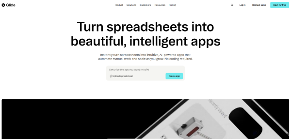 Glideの公式HPキャプチャ